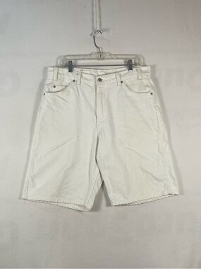 Vtg Levis 550 Jean Shorts White Relaxed Fit mens 36 Orange Tab Made In USA 35/10